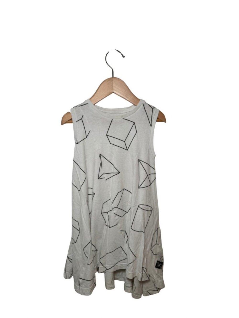 Nununu White Geometric Print Sleeveless Dress 4-5